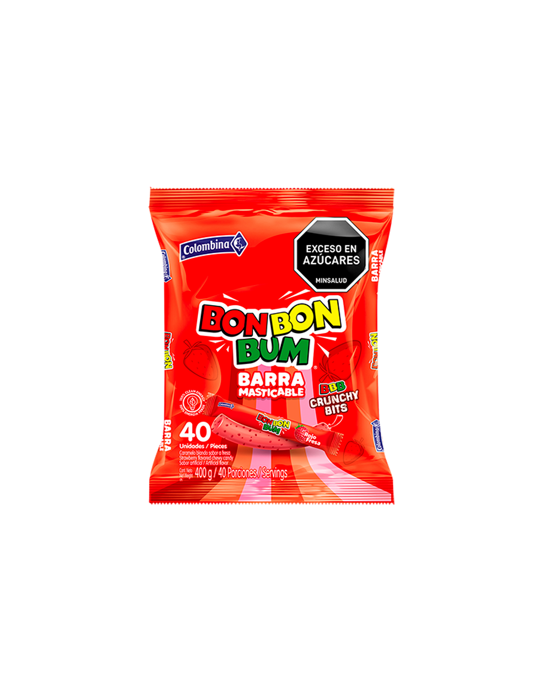 Bon Bon Bum Barra Masticable Fresa x40