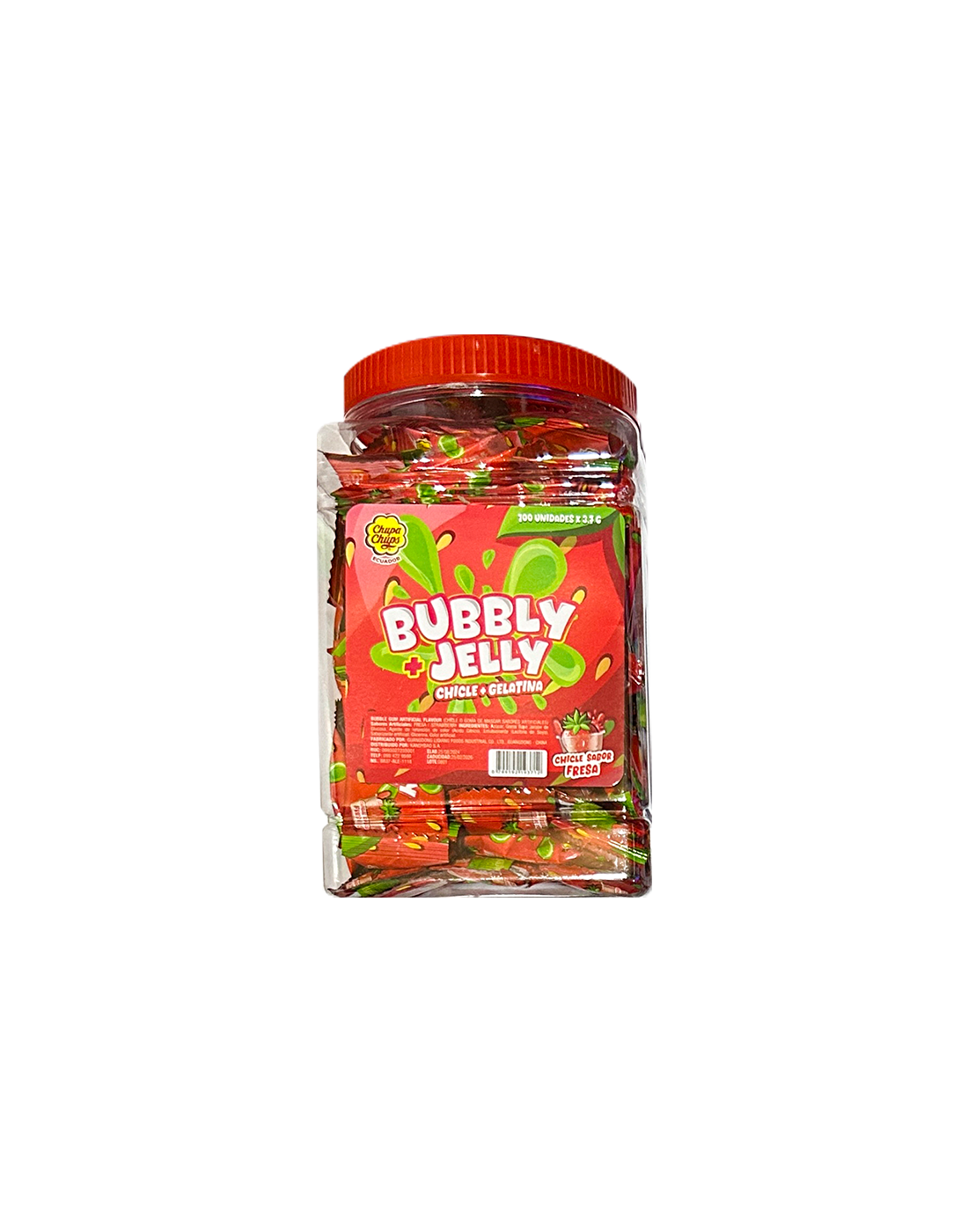 Chicle Bubbly + Jelly Chicle + Gelatina Fresa x100