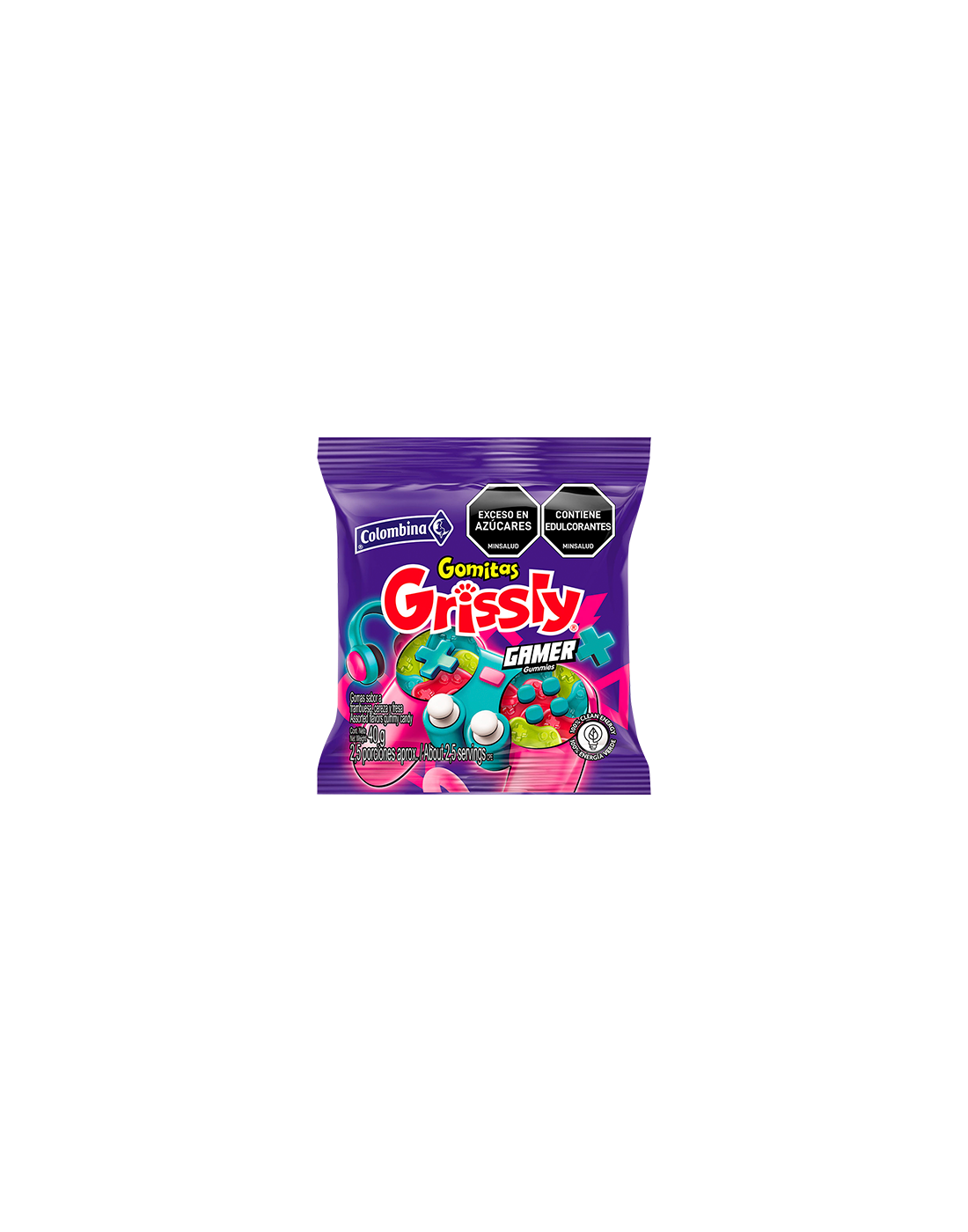 Gomitas Grissly Gamer Sabores Surtidos 80g.