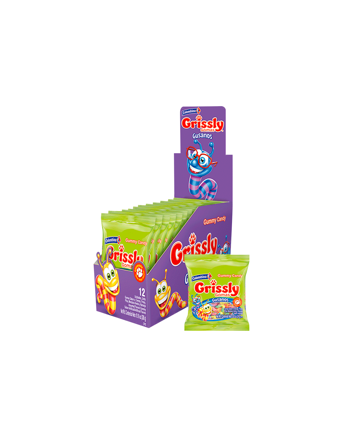 Grissly Gusanos Sour (32g.) x12
