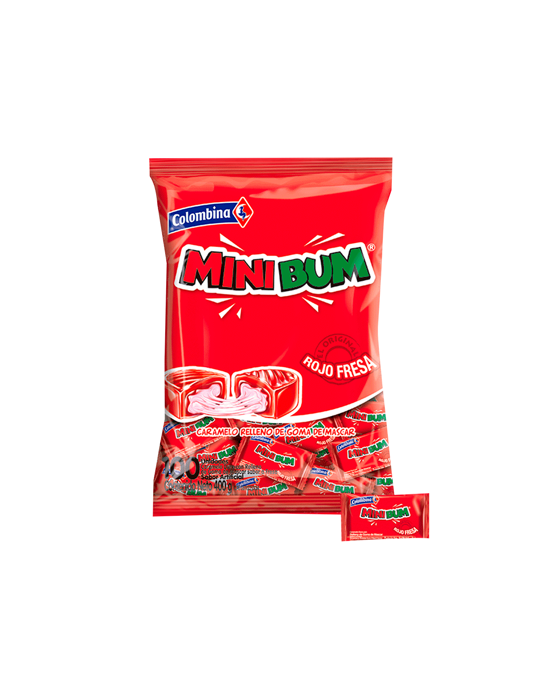 Mini Bum Rojo Fresa x100