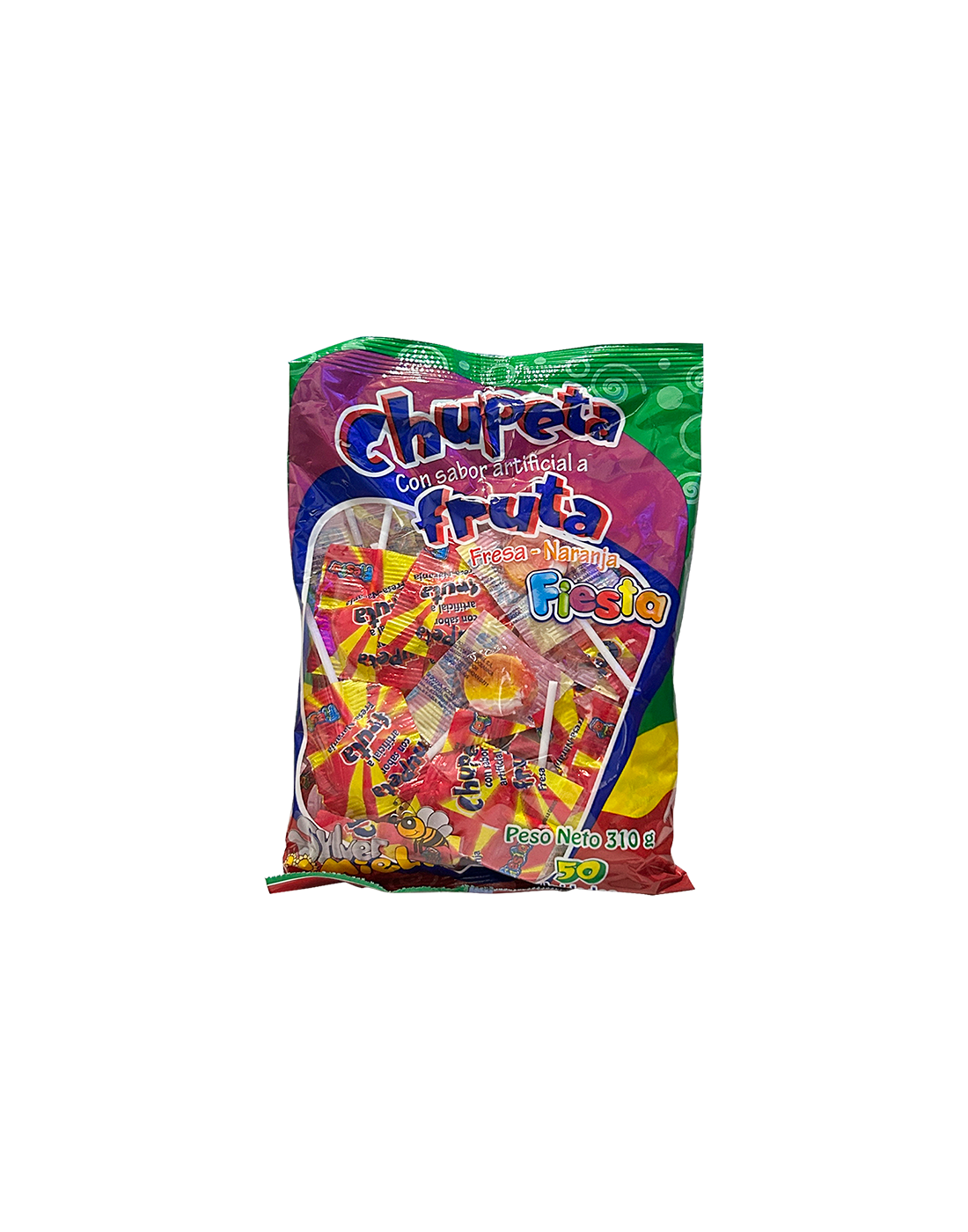 Paleta Chupeta Fruta Fresa-Naranja x50