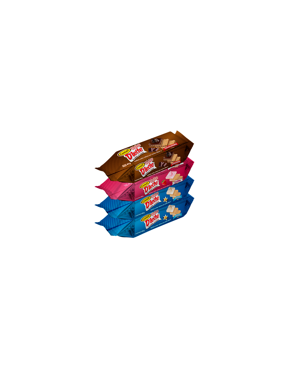 Wafer D'leite Surtidas Chocolate-Fresa-Vainilla x4