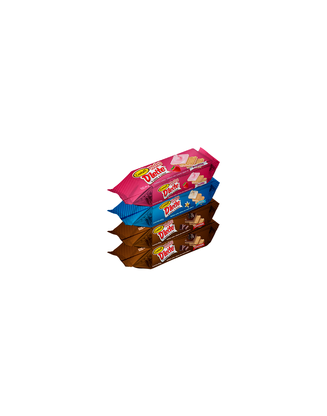 Wafer D'leite Surtidas Fresa-Vainilla-Chocolate x4