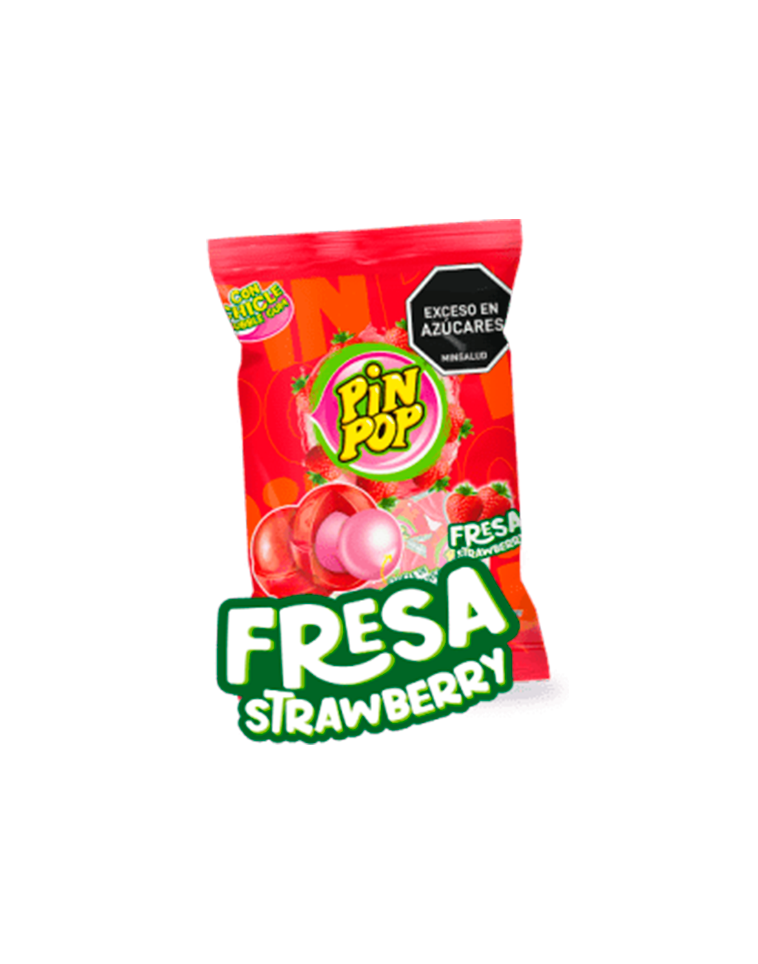 Chupete Pin Pop Fresa x24