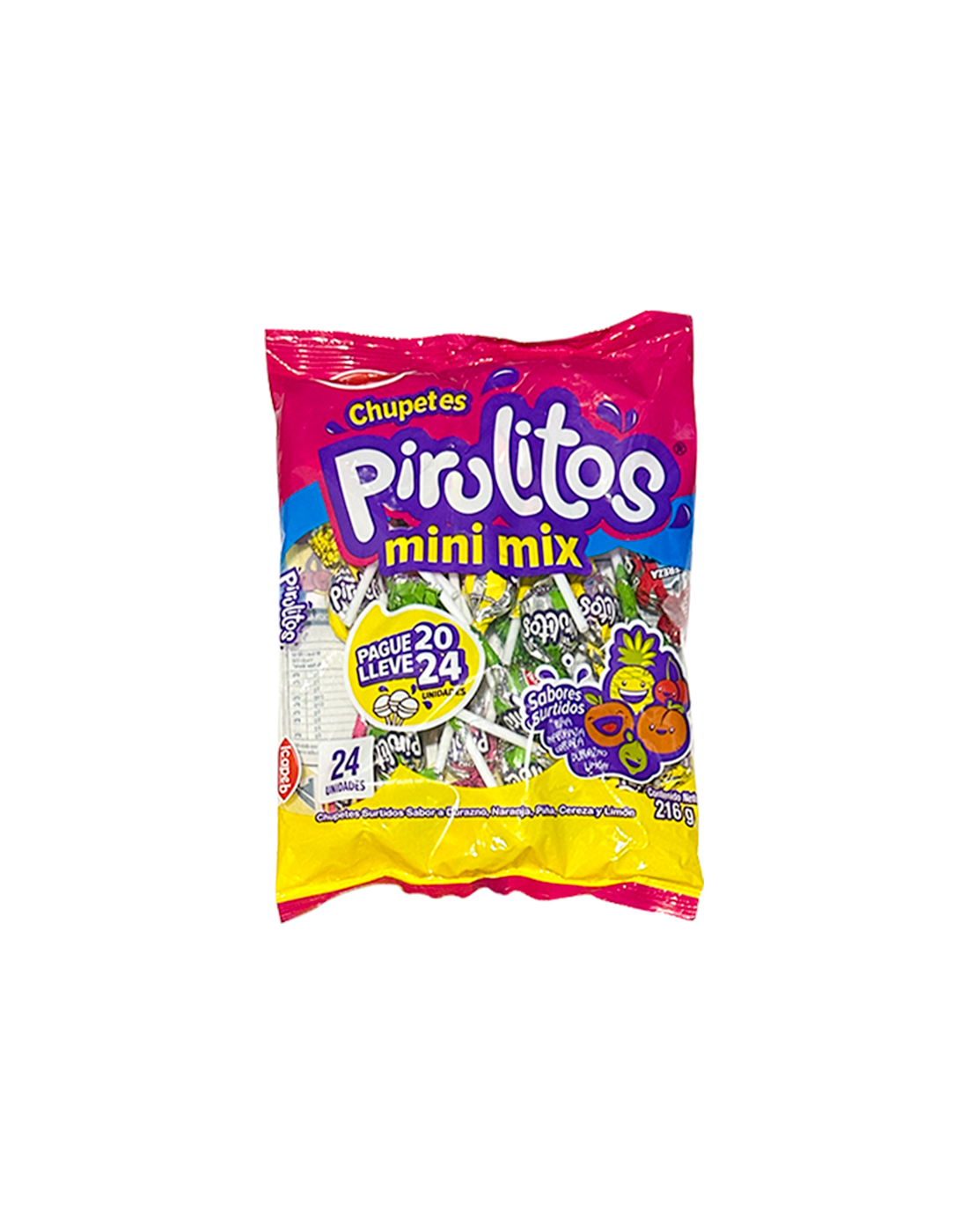 Chupetes Pirulitos Mini Mix Surtido x24