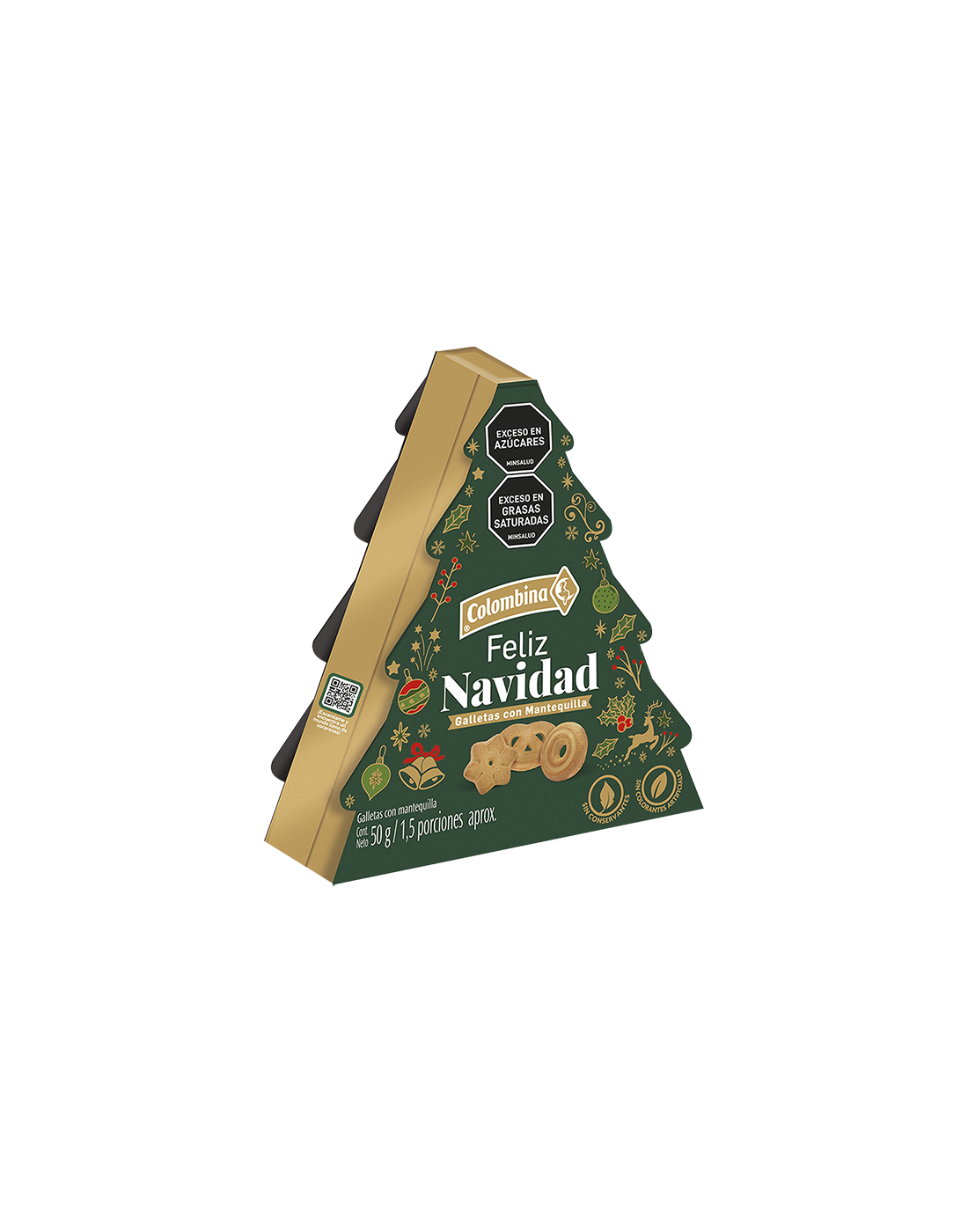 Galleta Feliz Navidad Árbol Mantequilla 50g.