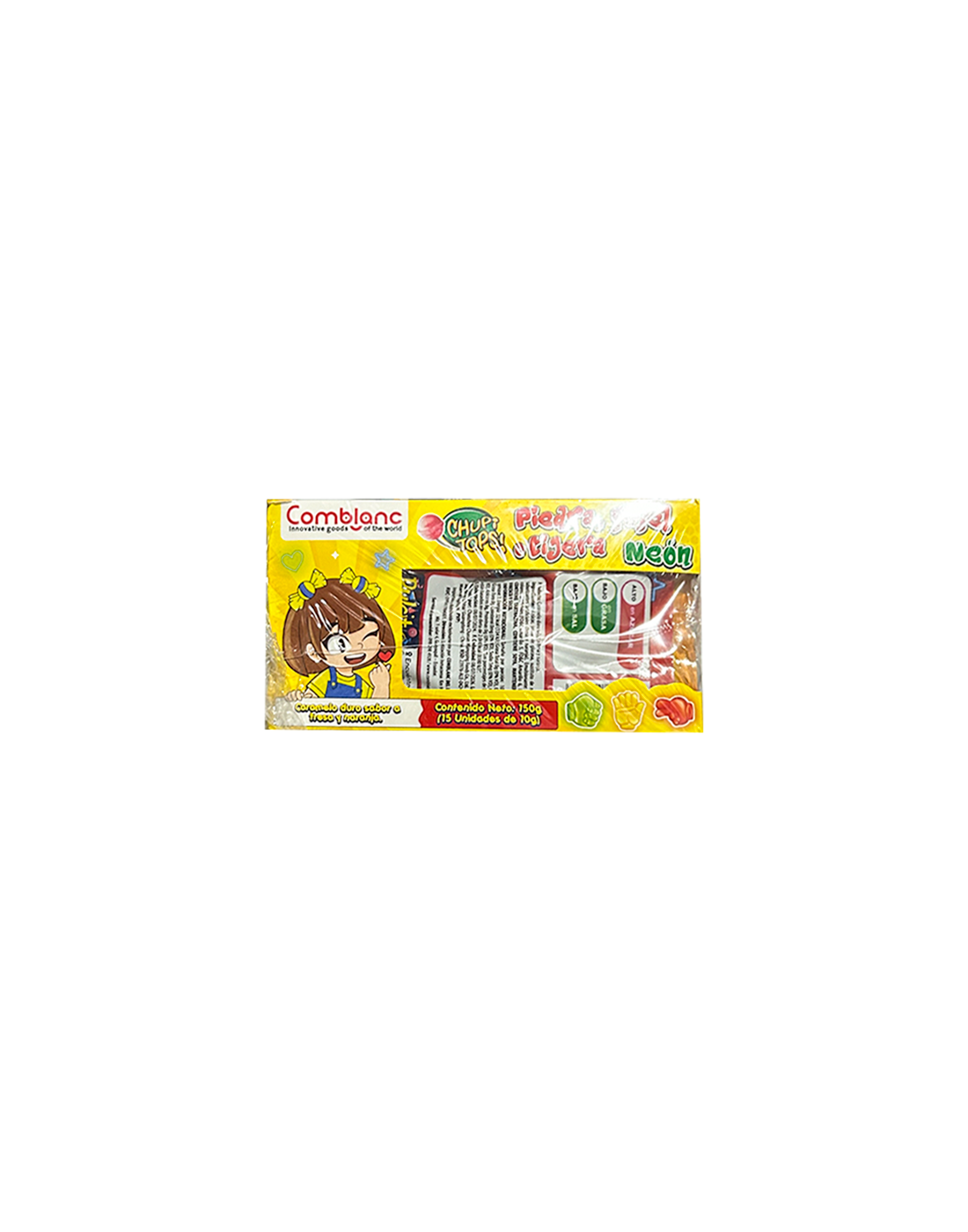 Paleta Piedra, Papel o Tijera Neón Fresa Naranja x15